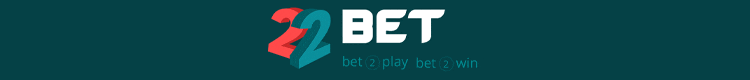 22bet logo: caracteres vermelhos, azuis e brancos