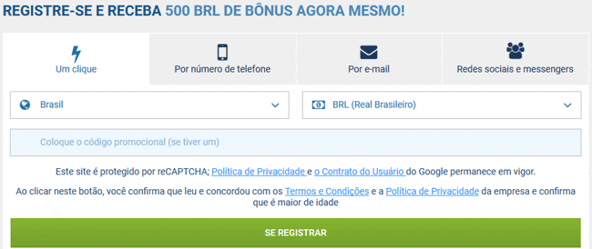 codigo promoção 1xbet