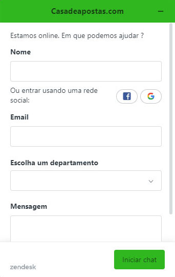 Contato da Casa de Apostas
