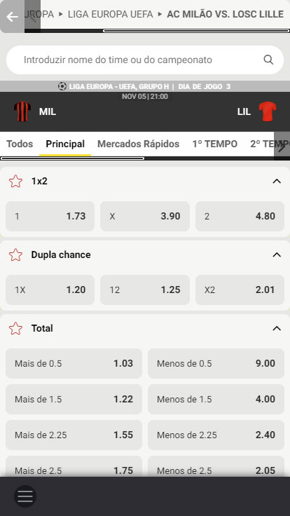 Mercados de Apostas
