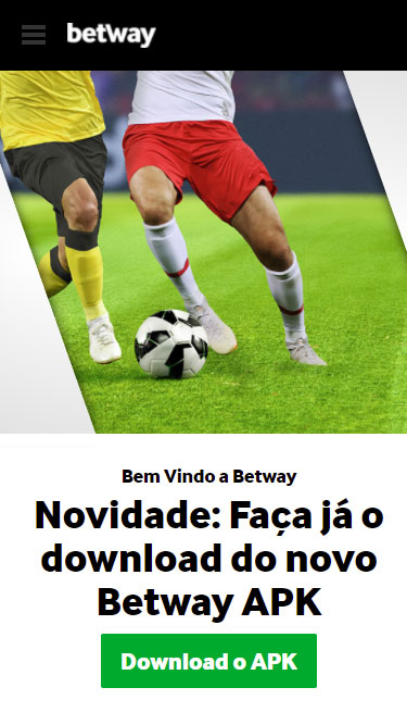 Página de entrada para fazer o download do Betway APK