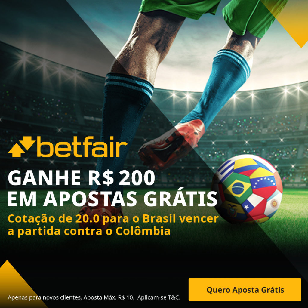 Promoção Betfair Brasil x Colômbia