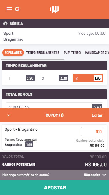 BetWarrior Aposta Simples