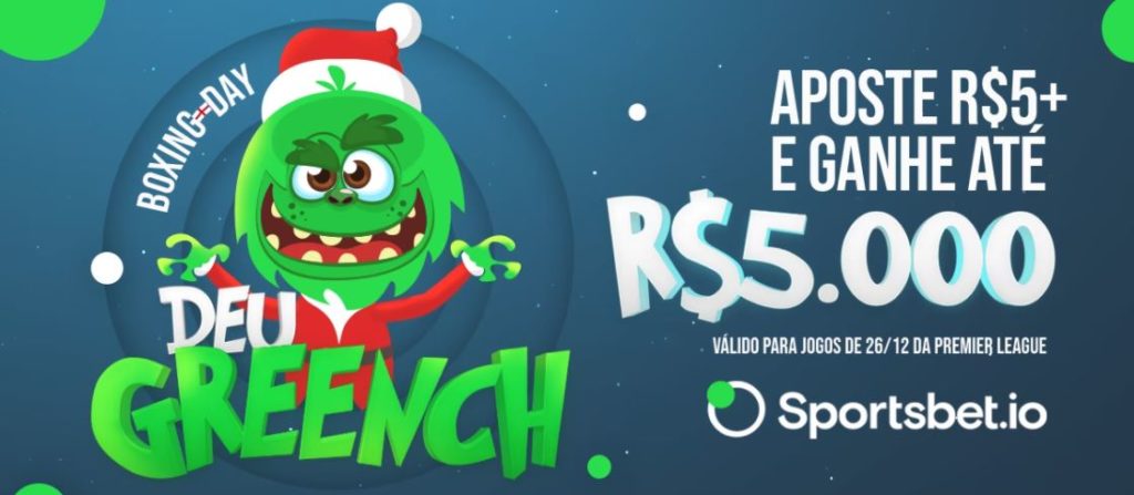 Sportsbet.io Brasil - promoção Deu Greench