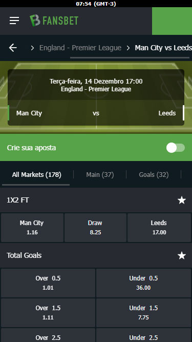 Fansbet Mercado de Apostas