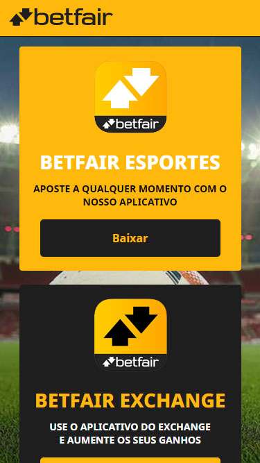 Betfair app: pode baixar aplicativo Betfair esportes ou aplicativo Betfair Exchange.