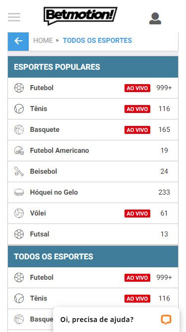 Betmotion Plataforma de apostas: pode ver esportes populares, todos os esportes, chat ao vivo.