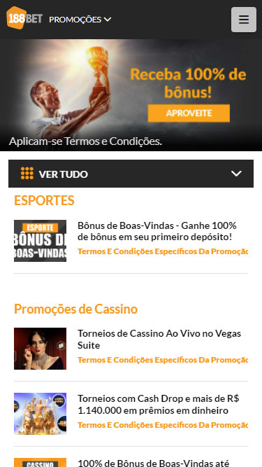 188BET promoções: Esportes - bônus de boas-vindas primeiro depósito; Cassino - Torneios de cassino ao vivo no Vegas Suite, etc.