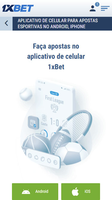 1XBET app: aplicativo de celular para apostas esportivas no Android e iPhone
