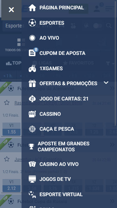 1XBET Plataforma de apostas: esportes, cassino, jogos de TV, esporte virtual, etc.