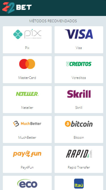22bet depósito