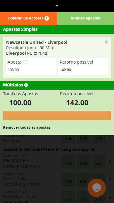 Bet9 aposta simples