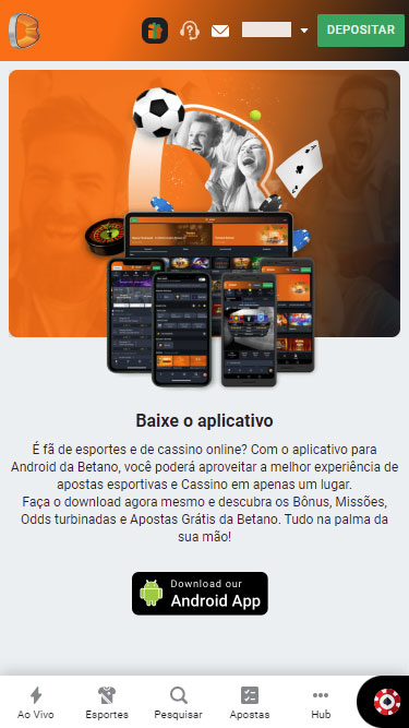 Página para baixar o Betano Android app. Faça o download e descubra bônus, missões, odds turbinadas e apostas grátis.