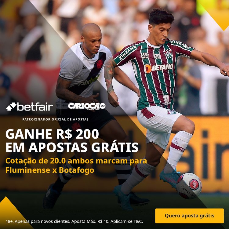 Betfair Super Preço - ambas marcam em Fluminense x Botafogo