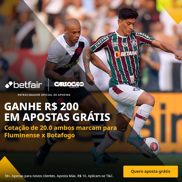 Betfair Super Preço - ambas marcam em Fluminense x Botafogo