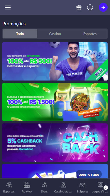 Betmaster promoções