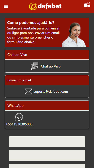 Suporte da Dafabet: chat ao vivo, e-mail ou via WhatsApp