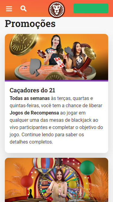 LeoVegas promoções: imagem mostra promoção de cassino Caçadores do 21, onde todas as semanas, às terças, quartas e quintas-feiras, tem a chance de liberar jogos de recompensa nas mesas de blackjack ao vivo.