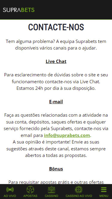 Contato da Suprabets