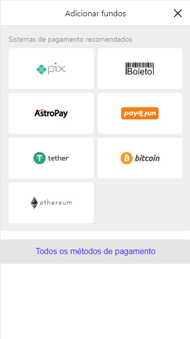 Betmaster Depósito: pode adicionar fundos através de Pix, Boleto, Astropay, Pay4fun, Tether, Bitcoin, Ethereum, etc.