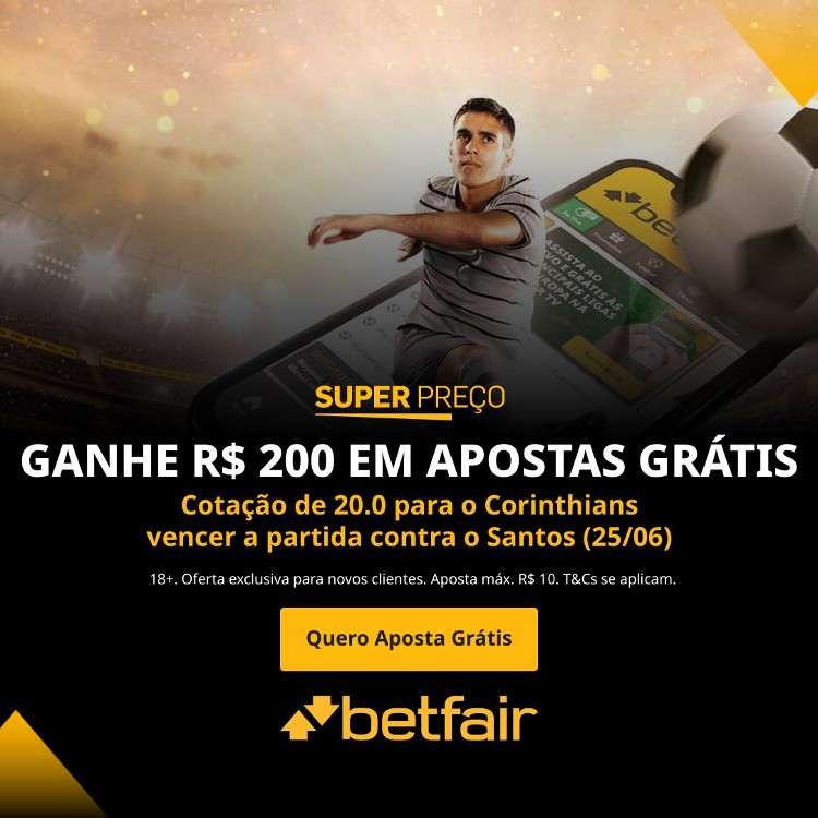 Betfair Super Preço - Corinthians vencer o Santos