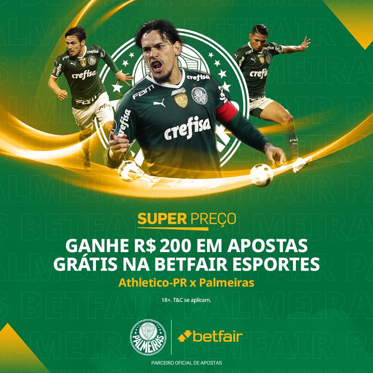 Betfair Super Preço - Palmeiras vencer o Athletico-PR na Libertadores 2022