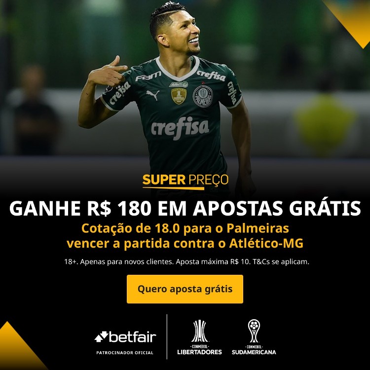 Betfair Super Preço - Palmeiras x Atlético-MG nas quartas da Libertadores 2022