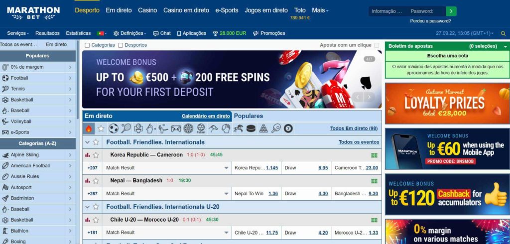 Site Marathonbet