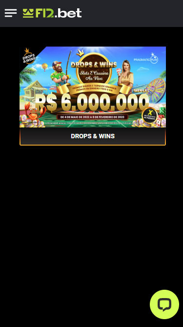 F12 promoções: exemplo da imagem é Drops & Wins slots e cassino ao vivo.