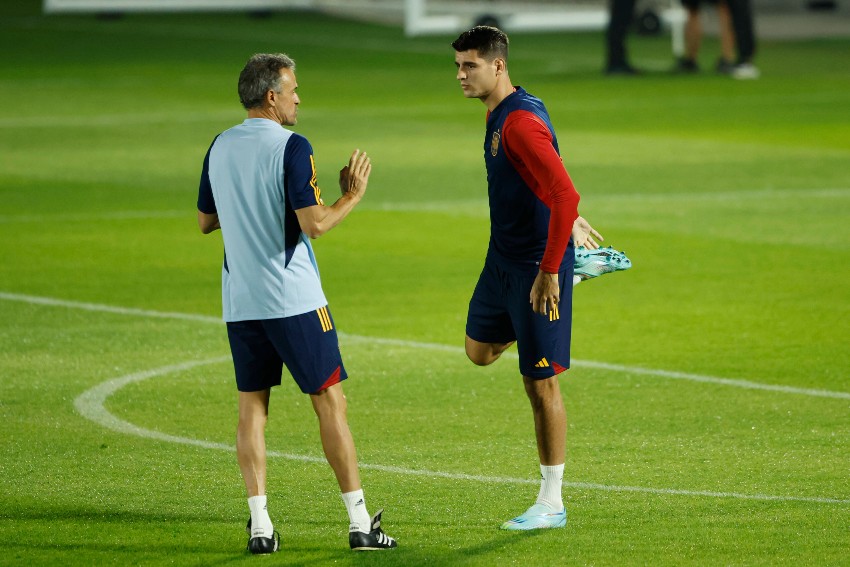 Luis Enrique e Morata, da Espanha Luis Enrique e Morata, da Espanha