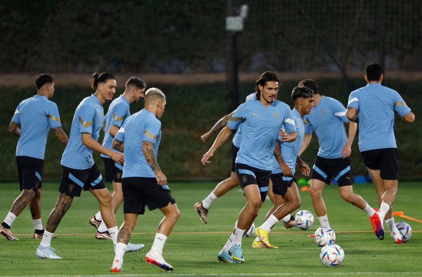 Cavani e Darwin Núñez, do Uruguai