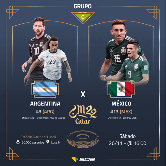 Copa do Mundo: Assista ao vivo e de graça ao jogo Argentina x México