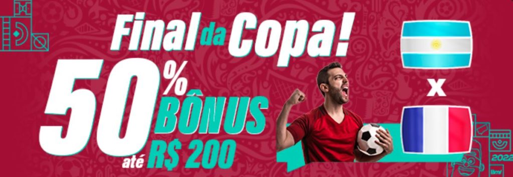 Promoção Betmotion - Bônus de 50% até R$200 para a final da Copa do Mundo 2022