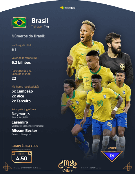 Perfil do Brasil na Copa do Mundo 2022