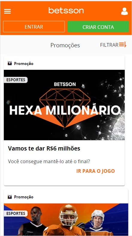 Betsson promoções