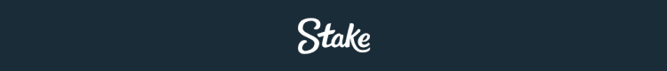 Stake logo: caracteres brancos sobre azul-escuro