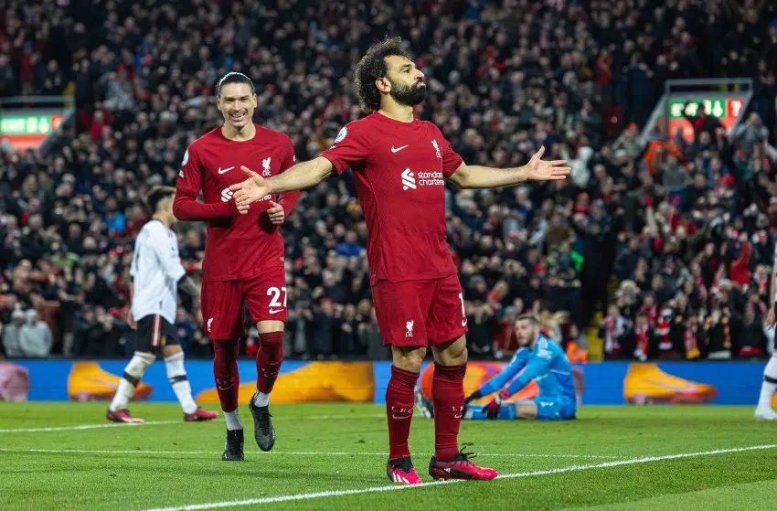Darwin Núñez e Salah, do Liverpool Darwin Núñez e Salah, do Liverpool