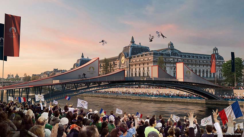Render 3D dos jogos olímpicos de Paris 2024
