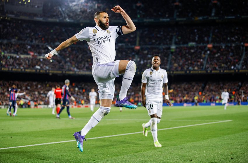 Benzema e Vinicius Junior, do Real Madrid Benzema e Vinicius Junior, do Real Madrid