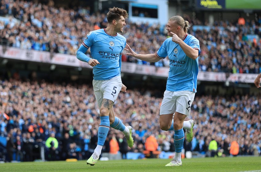 Stones e Haaland, do Manchester City Stones e Haaland, do Manchester City