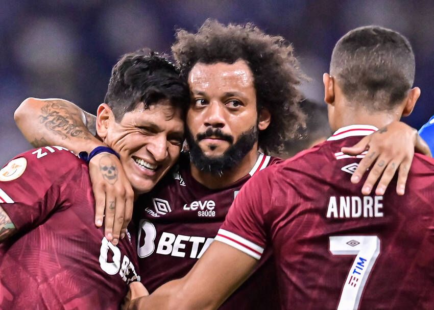 Germán Cano, Marcelo e André, do Fluminense Germán Cano, Marcelo e André, do Fluminense