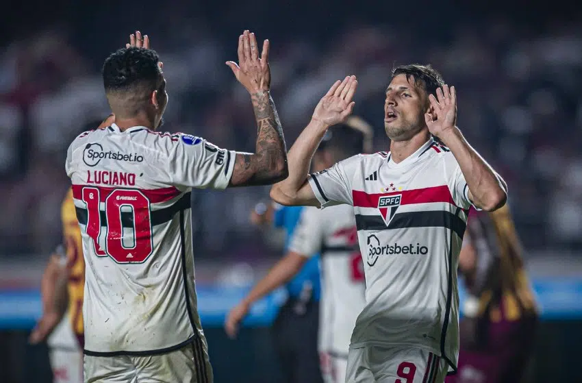 Luciano e Calleri, do São Paulo Luciano e Calleri, do São Paulo