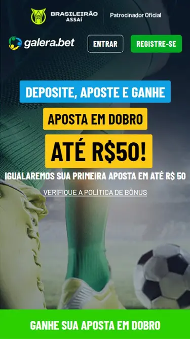 Galera.bet bônus é aposta em dobro até R$50