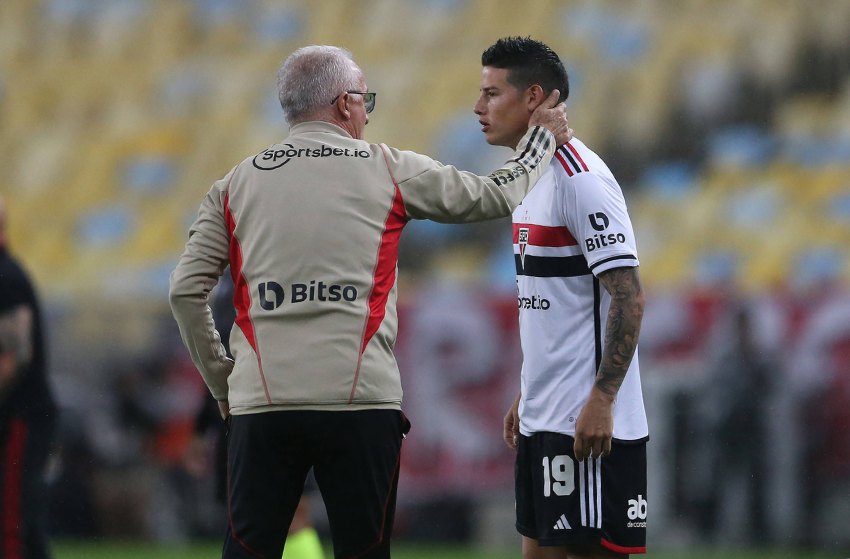 Dorival Júnior e James Rodríguez, do São Paulo Dorival Júnior e James Rodríguez, do São Paulo
