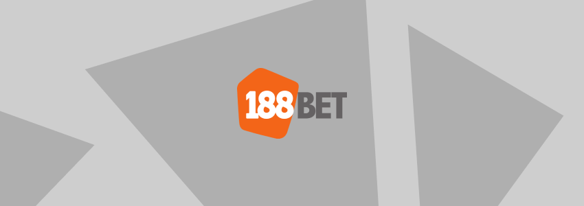 Divulgação da 188BET no SDA. A marca da casa de apostas aparece ao centro, em tons de branco, laranja e cinza, contra fundo estilizado com a identidade visual do site.