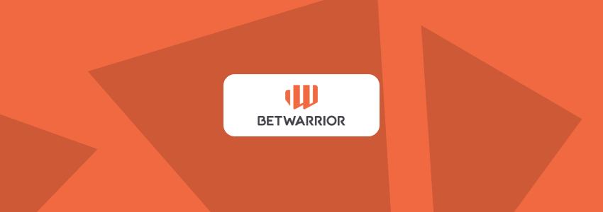 Divulgação da BetWarrior no SDA. A marca da casa de apostas aparece ao centro, em tons de branco, negro e laranja, contra fundo estilizado com a identidade visual do site.