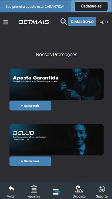 Promoções BetMais: Aposta Garantida e BClub