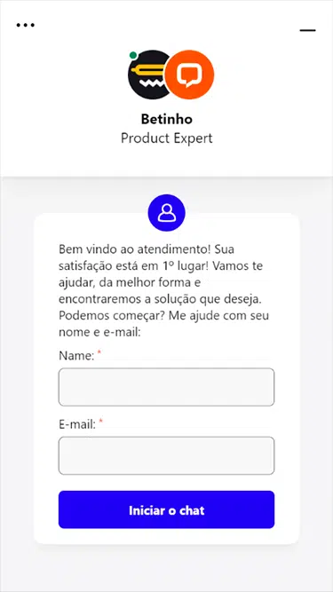 Captura de tela do atendimento Esportiva Bet com o serviço de chat ao vivo. 