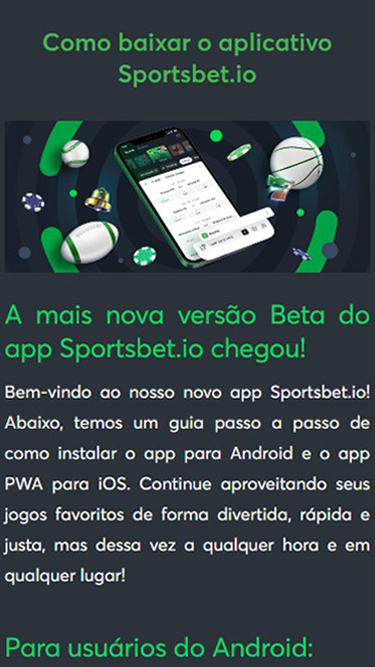 Sportsbet.io app guia passo a passo para instalar em Android e iOS.