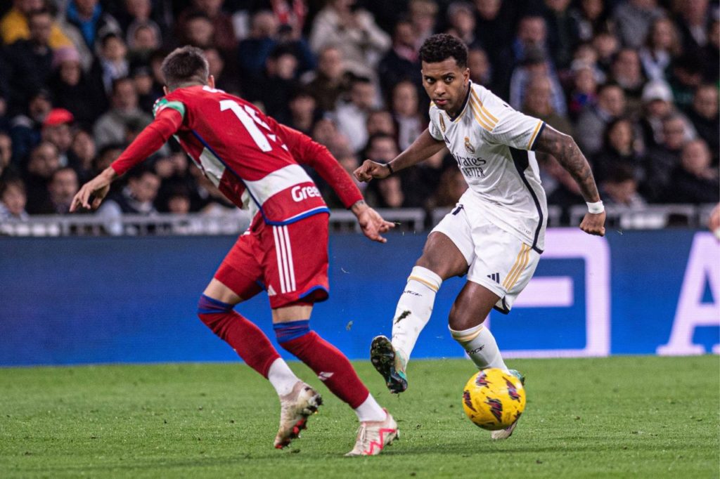 Rodrygo-Real-Madrid-jogo-imago1037586188h Atacante Rodrygo jogando pelo Real Madrid no Campeonato Espanhol